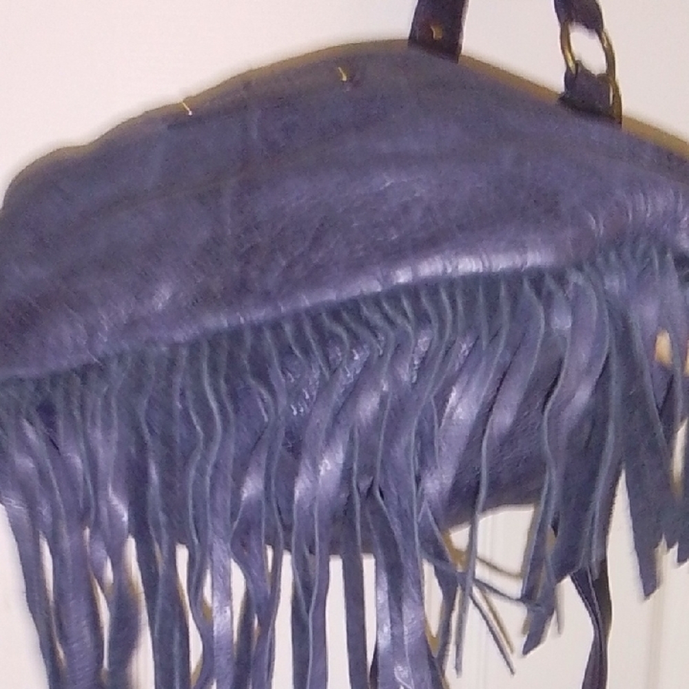 Lucky Brand Black Hobo Bag with Fringe - Picture 9 of 14